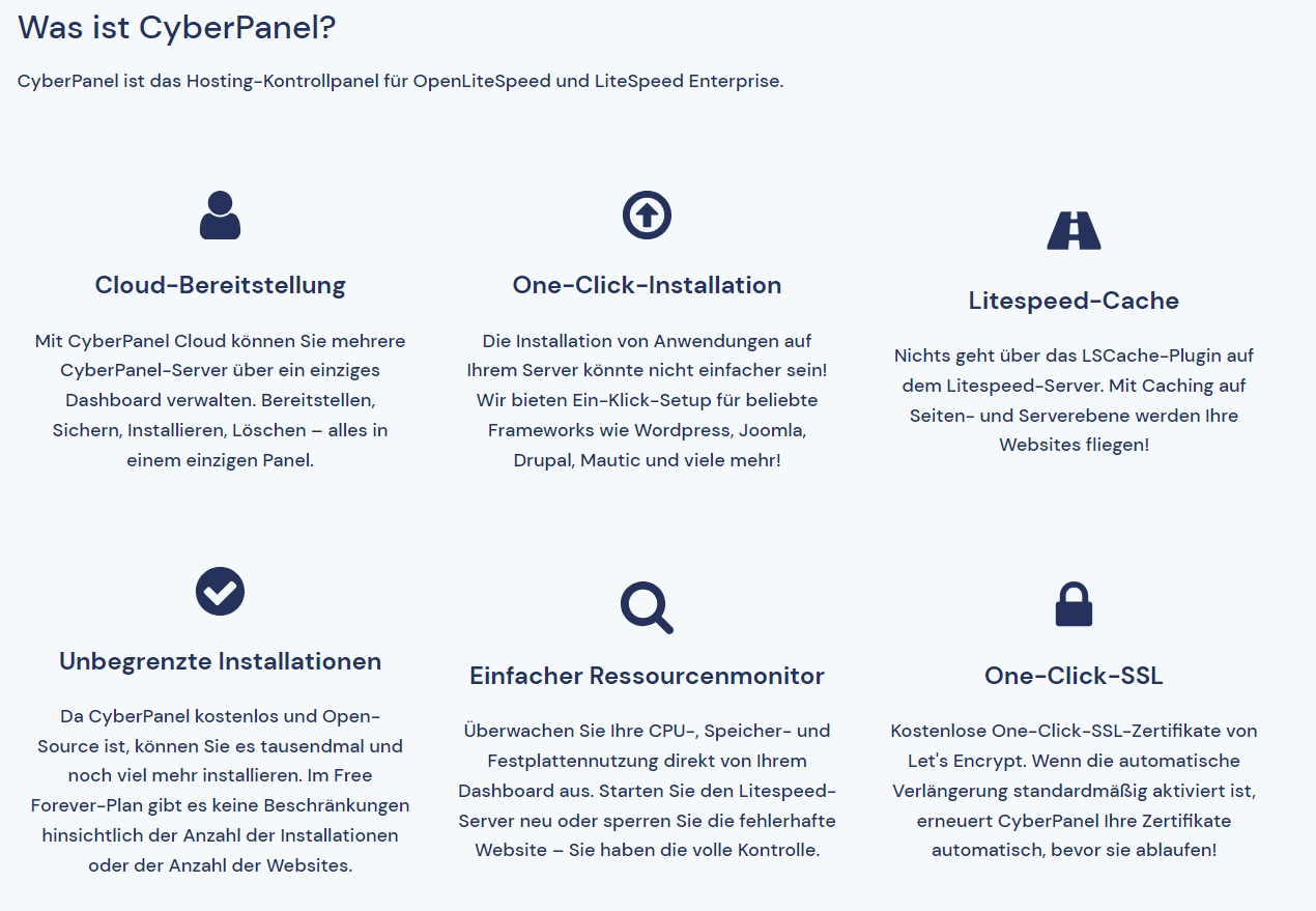 CyberPanel Features