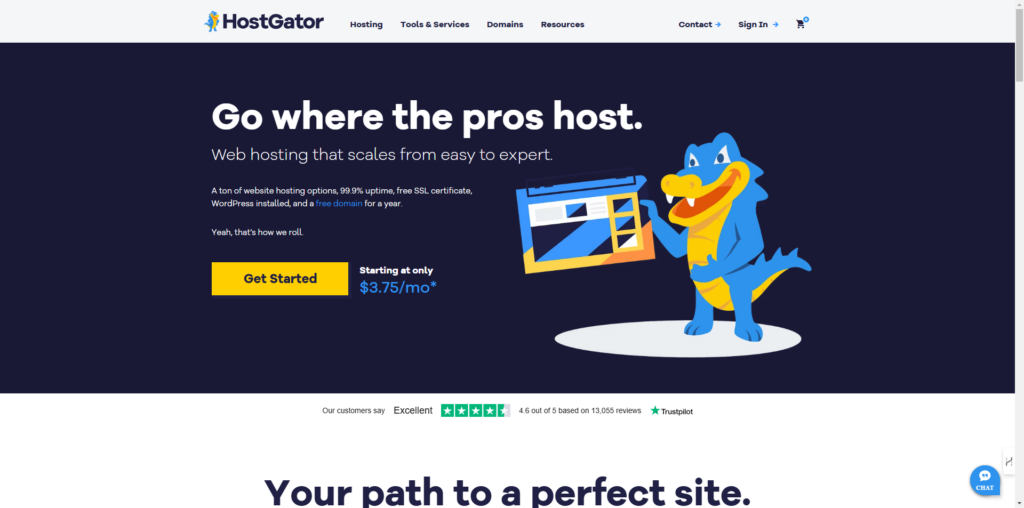 HostGator Webseite Screenshot